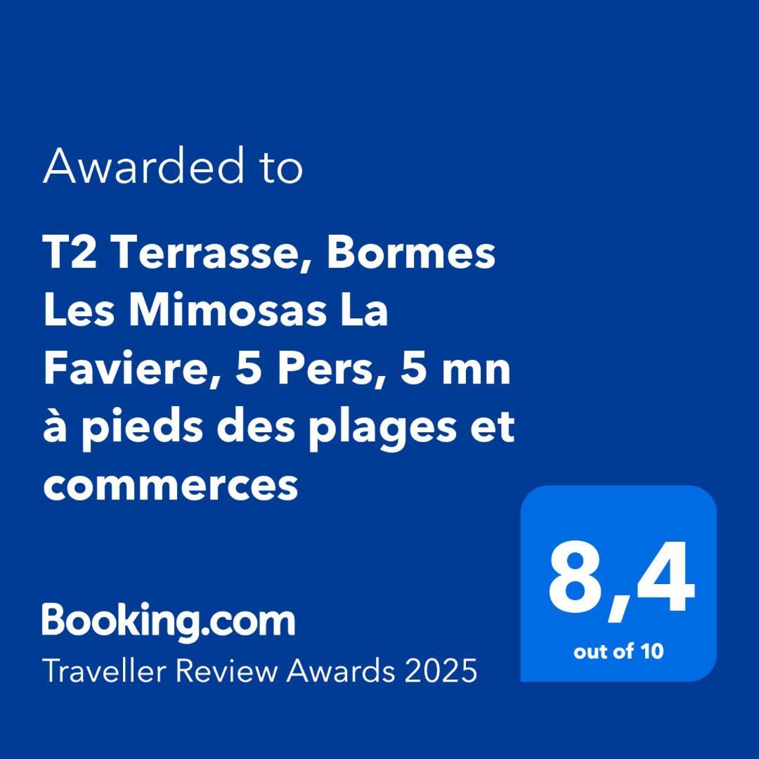 T2 Terrasse, Bormes Les Mimosas La Faviere, 5 Pers, 5 Mn A Pieds Des Plages Et Commerces Εξωτερικό φωτογραφία